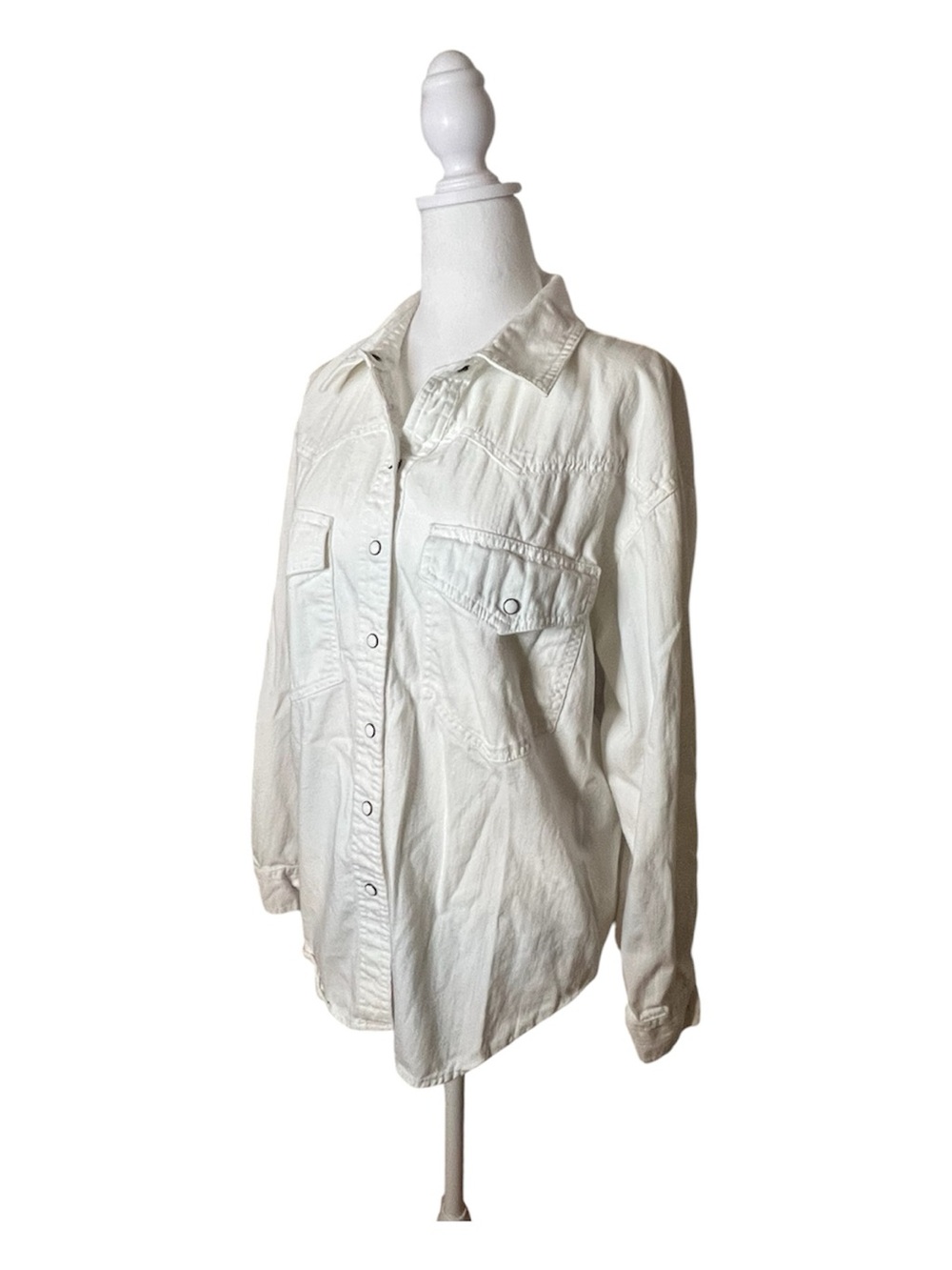 100% Cotton Banana Republic Cream Button-Up Denim Shirt or Shacket XL